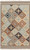 3.5' x 5.5' Diagonal Graphic Pixel Blue and Brown Hand Woven Rectangular Wool Area Throw Rug - IMAGE 1