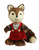 9" Bristly Brown Female Fox Cub in Red Jumper and Collared Sweater Christmas Table Top Figure - IMAGE 1