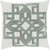 18" Sage Green and Cream White Woven Square Throw Pillow - Down Filler - IMAGE 1