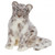 16.5" White and Black Handcrafted Snow Leopard Cub Stuffed Animal - IMAGE 1