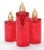 Set of 3 Red and Gold Glitter Sequined Christmas Pillar Candle Figures 10" - IMAGE 1