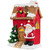 LED Lighted House with Santa Musical Christmas Decoration - 16" - Red - IMAGE 5