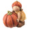 11.5" Fall Harvest Girl in Tan Dress with Artificial Orange Pumpkin Table Top Decoration - IMAGE 1