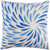 20" White and Blue Petal Design Square Throw Pillow - Down Filler - IMAGE 1