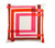 20" Hot Pink and White Woven Square Throw Pillow - IMAGE 1