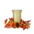 16" Artificial Orange Fall Flowers and Pumpkins Pillar Candle Holder - IMAGE 3