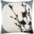 20" Black and Gray Embroidered Square Throw Pillow - IMAGE 1