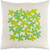 18" White and Green Floral Square Throw Pillow - Down Filler - IMAGE 1