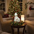 Tealight Snowman with Standing Girl Christmas Candle Holder - 17.25" - White - IMAGE 2