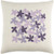 22" White and Purple Floral Square Throw Pillow - Down Filler - IMAGE 1