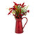 Red Berries and Frosted Foliage in Metal Pitcher Christmas Decoration - 13" - IMAGE 5