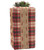 14.5" Red and Brown Plaid Rectangular Gift Box with Pine Bow Tabletop Christmas Decor - IMAGE 1