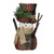 6" Green and Red Plaid Snowman with Top Hat and Scarf Table Top Christmas Figure - IMAGE 1