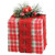 5.75" Red and White Plaid Gift Box with Ribbon Christmas Tabletop Decor - IMAGE 2