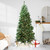 7' Pre-Lit Slim Glacier Pine Artificial Christmas Tree - Multicolor LED Lights - IMAGE 1