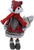 18" Red and Gray Plaid Girl Fox Christmas Figurine - IMAGE 1