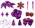 125ct Purple and Red Shatterproof 3-Finish Christmas Ornaments 5.5" (139.7mm) - IMAGE 2