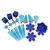 125ct Peacock Blue Shatterproof 4-Finish Christmas Ornaments 5.5" (140mm) - IMAGE 2