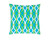 22" Sky Blue, Green and White Trellis Pattern Square Throw Pillow - Down Filler - IMAGE 1