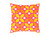 22" Pink, Yellow and Orange Retro Square Throw Pillow - Down Filler - IMAGE 1