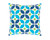 22" White and Blue Square Woven Throw Pillow - IMAGE 1