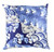 18" Berry Blue and White Decorative Square Throw Pillow - IMAGE 1