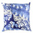 18" Berry Blue and White Decorative Square Throw Pillow - Down Filler - IMAGE 1
