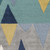 2' x 3' Blue and Green Triangles Hand Tufted Rectangular Area Throw Rug