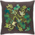 20" Dark Brown and Lime Green Butterflies in Paradise Throw Pillow - Down Filler - IMAGE 1