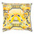 20" Butterscotch Yellow and Black Decorative Square Throw Pillow - Down Filler - IMAGE 1