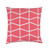 18" Coral Pink and Cotton White Geometric Woven Decorative Throw Pillow - Polyester Filled - IMAGE 1