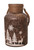 12" Brown Winter Scene Christmas Pillar Candle Holder Lantern with Handle - IMAGE 1