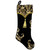 21.5" Black and Gold Damask Velveteen Christmas Stocking with Tassel - IMAGE 2