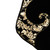 21.5" Black and Gold Damask Velveteen Christmas Stocking with Tassel - IMAGE 6