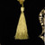 21.5" Black and Gold Damask Velveteen Christmas Stocking with Tassel