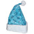 Blue and White Sequin Snowflake Unisex Adult Christmas Santa Hat Costume Accessory - Medium - IMAGE 2