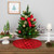 Sequin Snowflake Pattern Mini Christmas Tree Skirt - Red - 20" - IMAGE 1