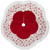 48" Red and White Glitter Snowflake Scallop Christmas Tree Skirt - IMAGE 2