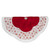 48" Red and White Glitter Snowflake Scallop Christmas Tree Skirt - IMAGE 3