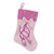14" Pink and Silver Ballerina Shoes Christmas Stocking with Glitter Cuff and Bow - IMAGE 1