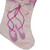 14" Pink and Silver Ballerina Shoes Christmas Stocking with Glitter Cuff and Bow - IMAGE 4