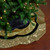 48" Black and Gold Velveteen Floral Scallop Christmas Tree Skirt - IMAGE 1