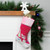20.5" Pink Embroidered Ice Skating Snowman and Christmas Tree Stocking - IMAGE 1