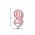 Numeral 2 Birthday Party Candles - 3" - White and Red - Pack of 6 - IMAGE 3