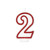 Numeral 2 Birthday Party Candles - 3" - White and Red - Pack of 6 - IMAGE 1