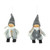 Set of 2 Gray and White Striped Plush Twin Gnomes Christmas Ornaments 5.5" - IMAGE 1