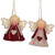 Set of 2 Gray and Red Angel Christmas Ornaments 3.5" - IMAGE 1