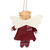 Angel Girl with Wings Hanging Christmas Ornament - 4.25" - Burgundy and Beige - IMAGE 6