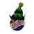 Green and Gold Hat on Pepsi Logo Puck Shaped Glass Christmas Ornament 4.75" (121mm) - IMAGE 1
