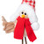 Standing Bird with Scarf and Plaid Hat Christmas Figure - 10" - Beige - IMAGE 5